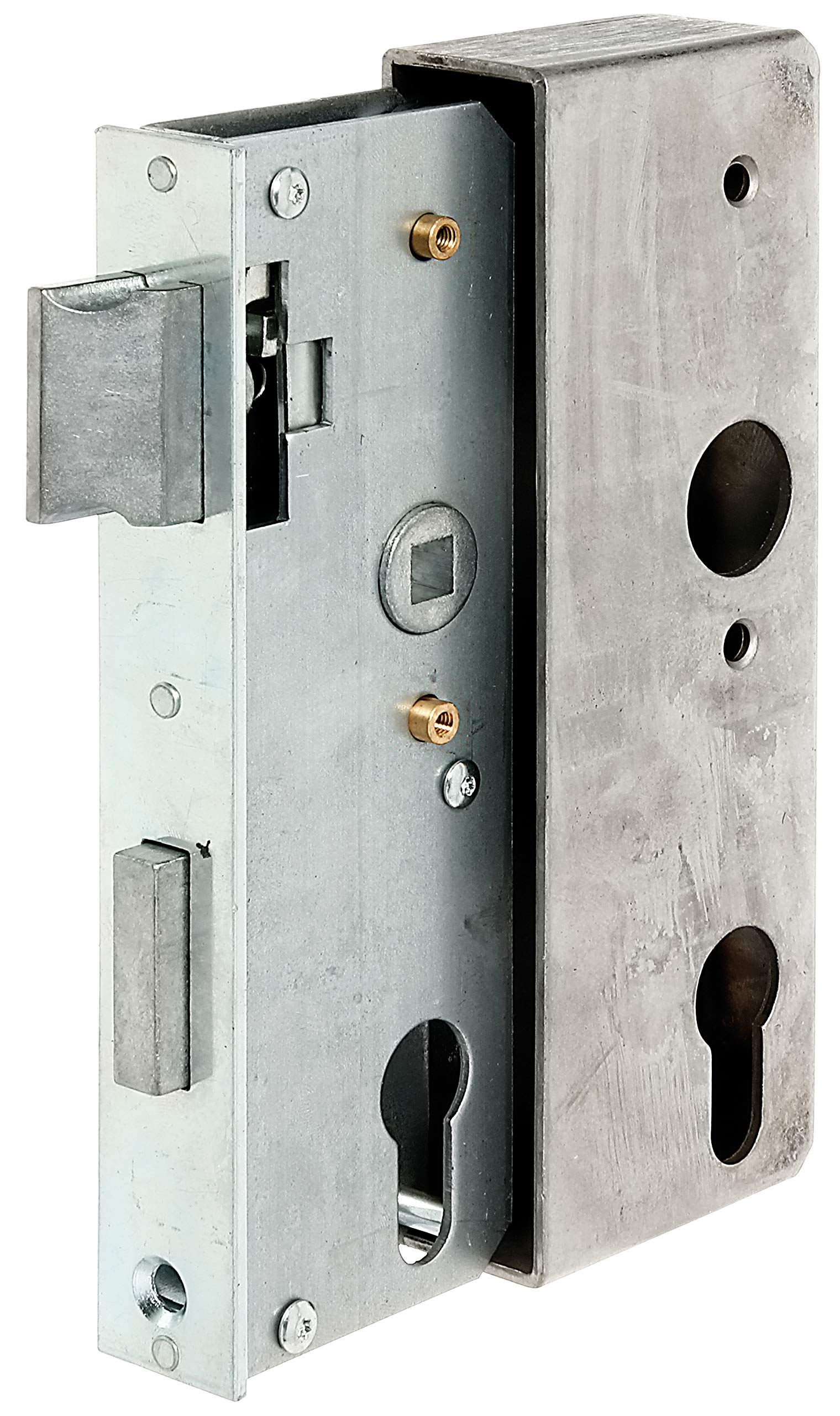 Alberts 413354 Boîtier de serrure | avec serrure galvanisée | acier | cote axe 40 mm | 170 x 60 x 30 mm
