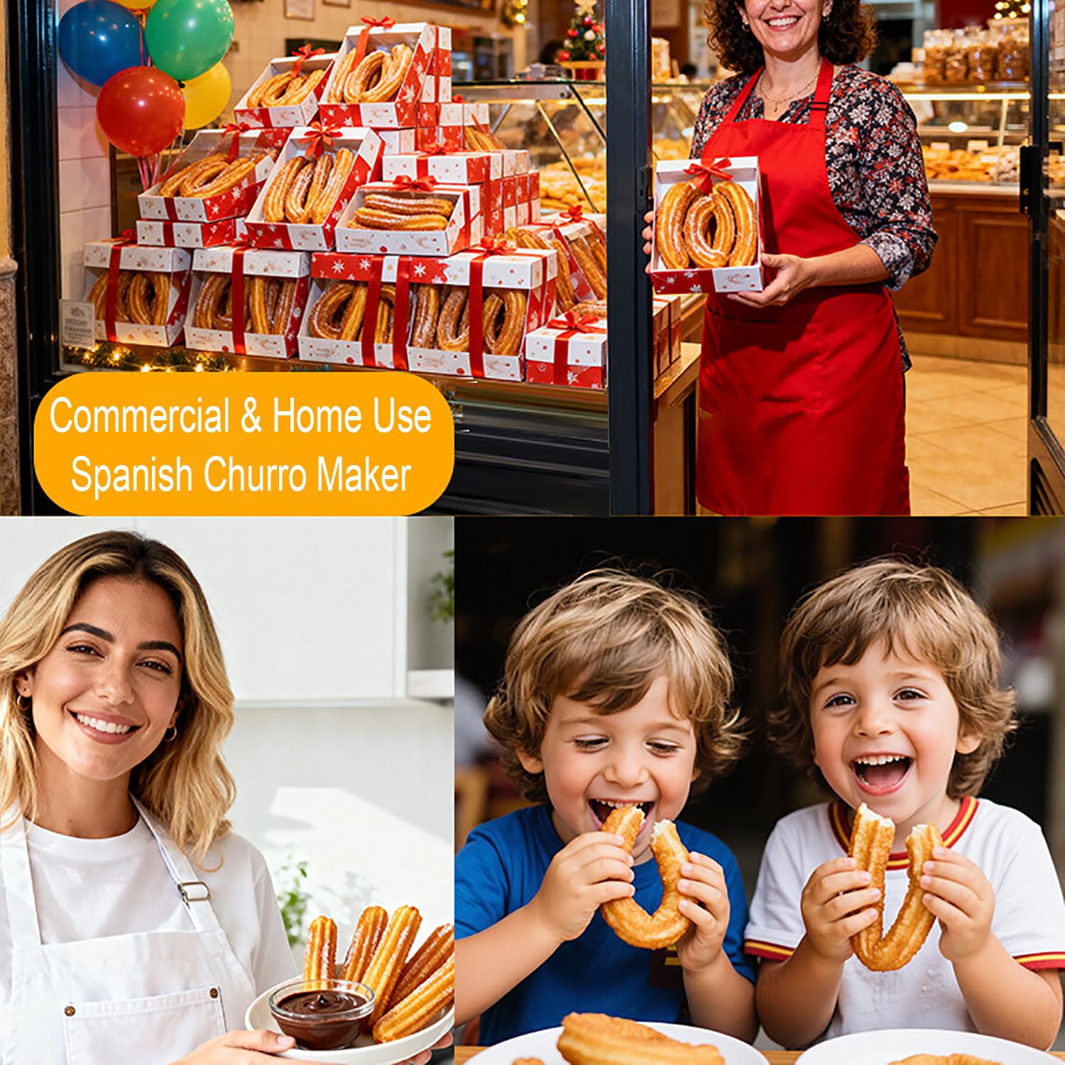 Machine a Churros,Presse a Biscuit,28 Pièces en Acier Inoxydable de Haute Qualité, avec 9 Buses et 12 Pochoirs,Presse à Biscuits et Décoration de Gâteaux pour la Cuisson à la Maison