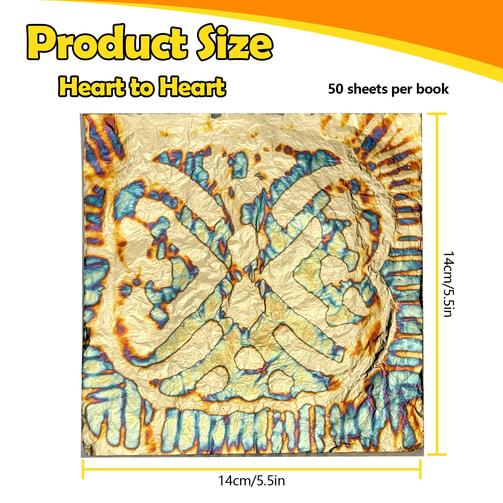 Modixun Variegated Gold Leaf Sheets 50pcs - Image 2