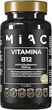 MIAC Vitamin B12. Methylcobalamin B12 60 Capsules. 1000 mcg. Vitamins B12 to Combat Tiredness and Fatigue. Food Supplement for the Immune System. Complex B12 Plus Energy