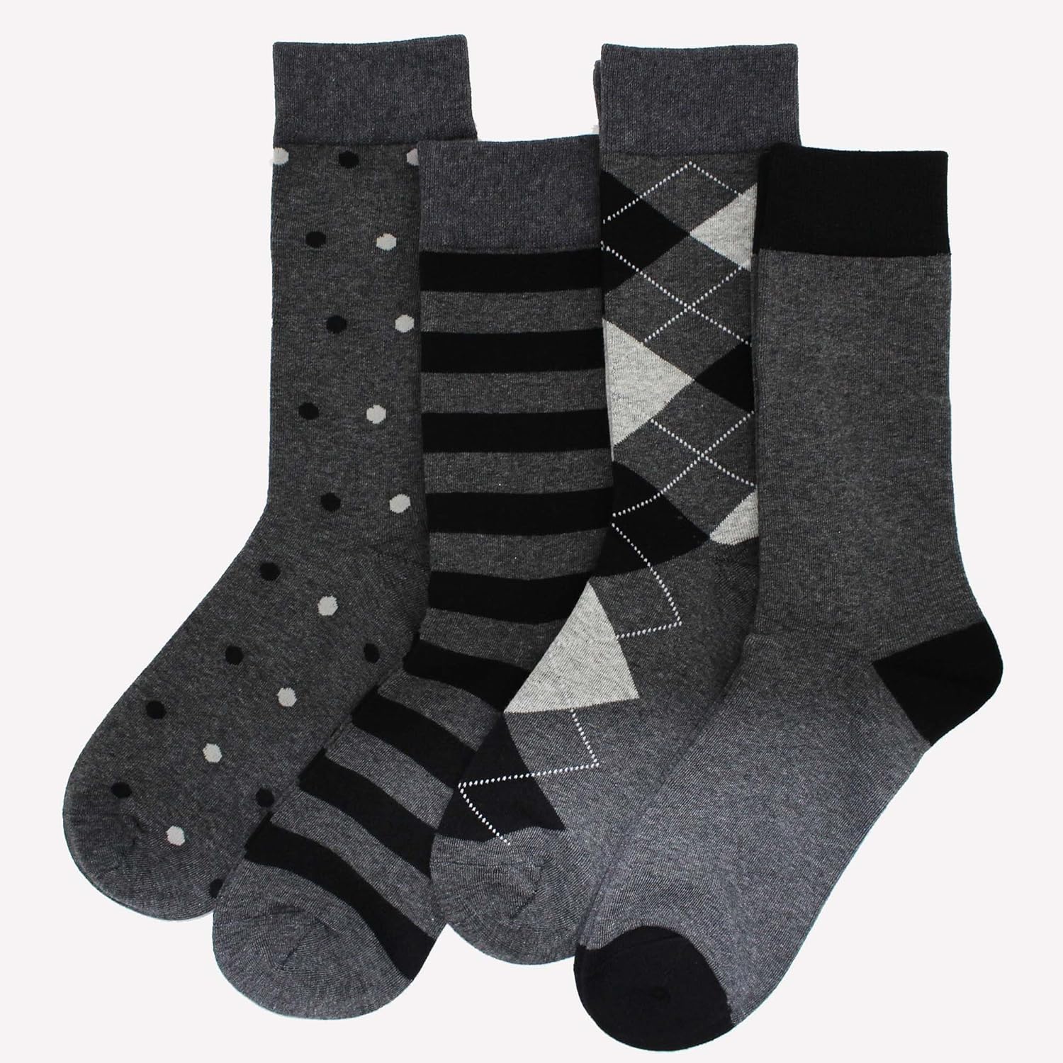 GLCMXMART Mens Grey Dress Socks Size 10-13, Cotton Crew Calf Sock - Image 2