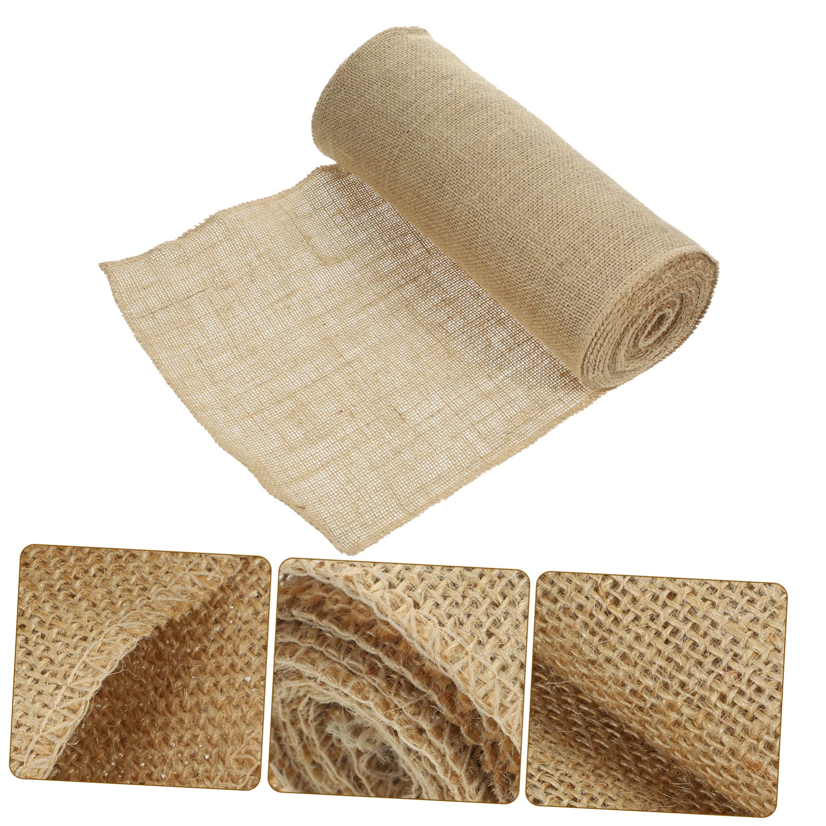 Veemoon Chemin de Table Toile de Jute de Tissu Naturel pour Décoration Mariage Fête Anniversaire et Style Farmhouse Facile à Couper et Réutilisable