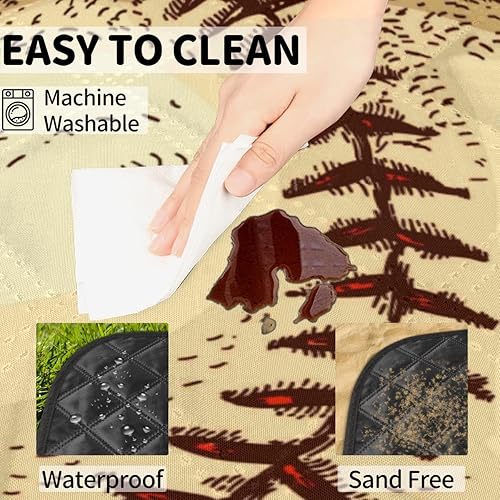 Miniatura 5 de Manta de pícnic con guante de béisbol retro, impermeable, resistente a la arena y duradera, ideal para camping, playa y parque, se adapta a 4