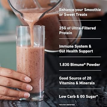 Isopure Protein + Gut Health & Immune Support Powder, Chocolate Mousse, 25g Whey Protein with Prebiotics & Vitamins, 12 Servings (Pack of 1)