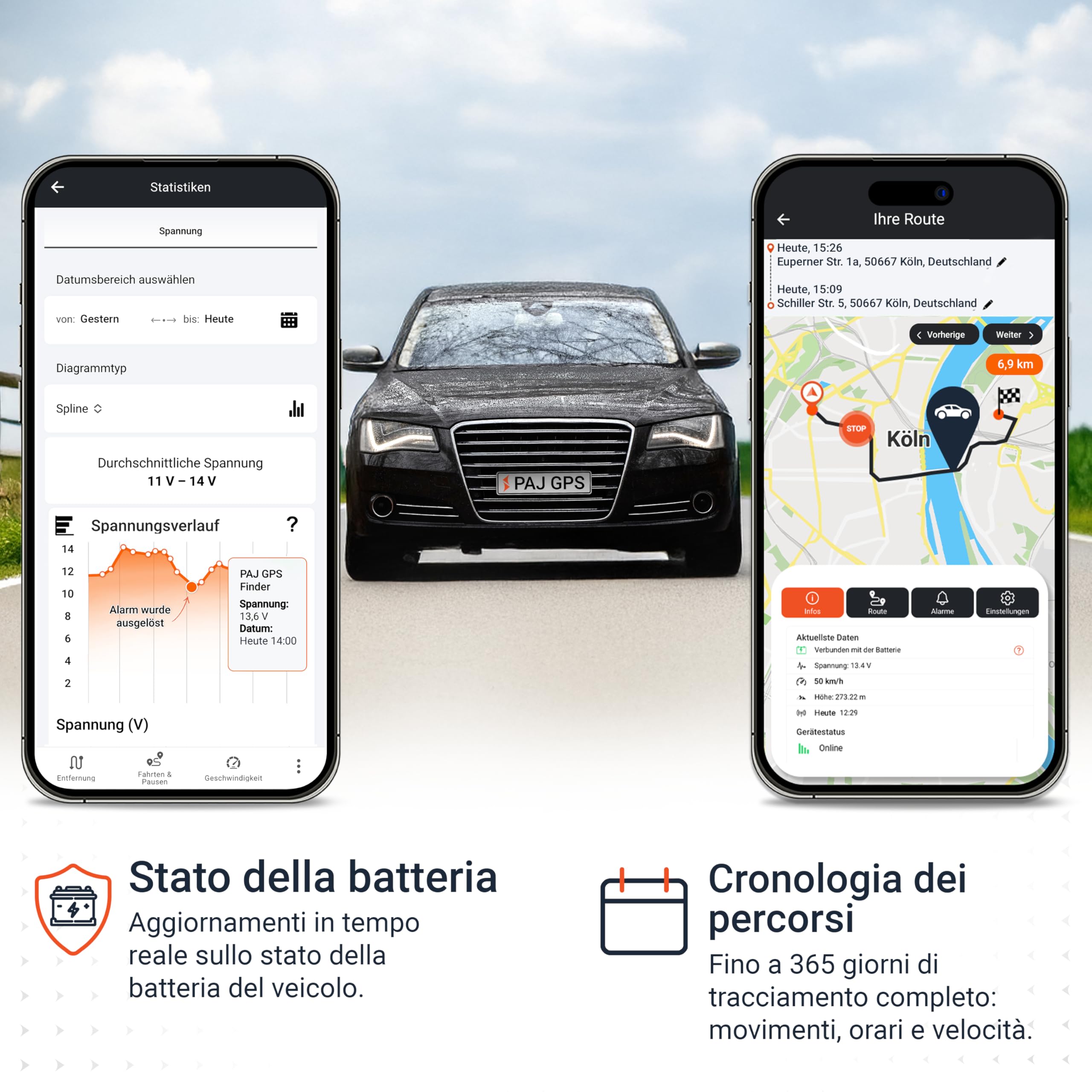 PAJ CAR OBD Finder 4G 2.0, Localizzatore GPS Auto, Camion e altri Veicoli, Collegamento Diretto Presa OBD, Tracciamento Tempo Reale via App, Vari Allarmi Impostabili, 365gg Archivio Percorsi