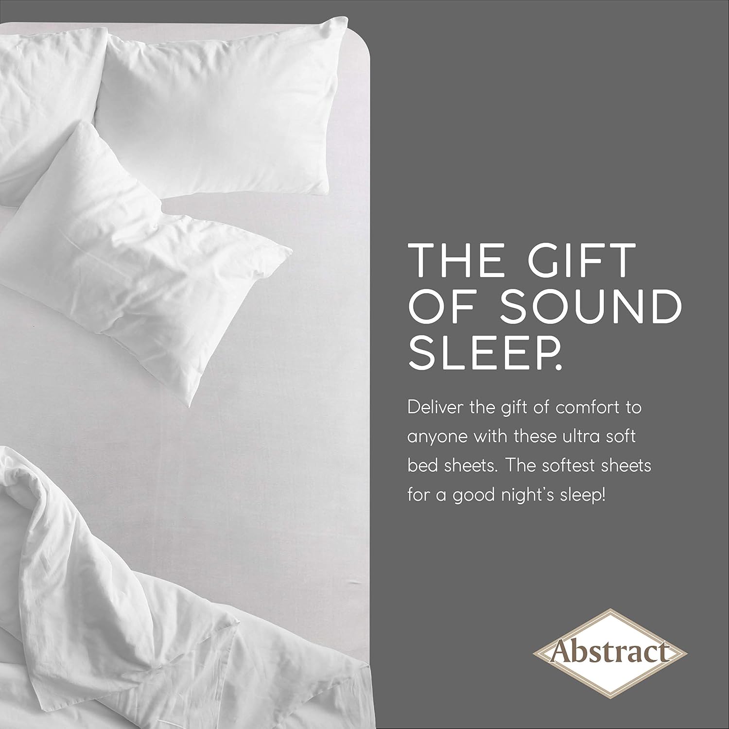 Abstract Fitted Bed Sheet - 100% Cotton Snug Fitted Bed Sheets for Narrow Twin/Rv Bunk/Camping Cot - Breathable Fabric - Deep Pockets Up to 12 Inch (Grey, 44" x 75")