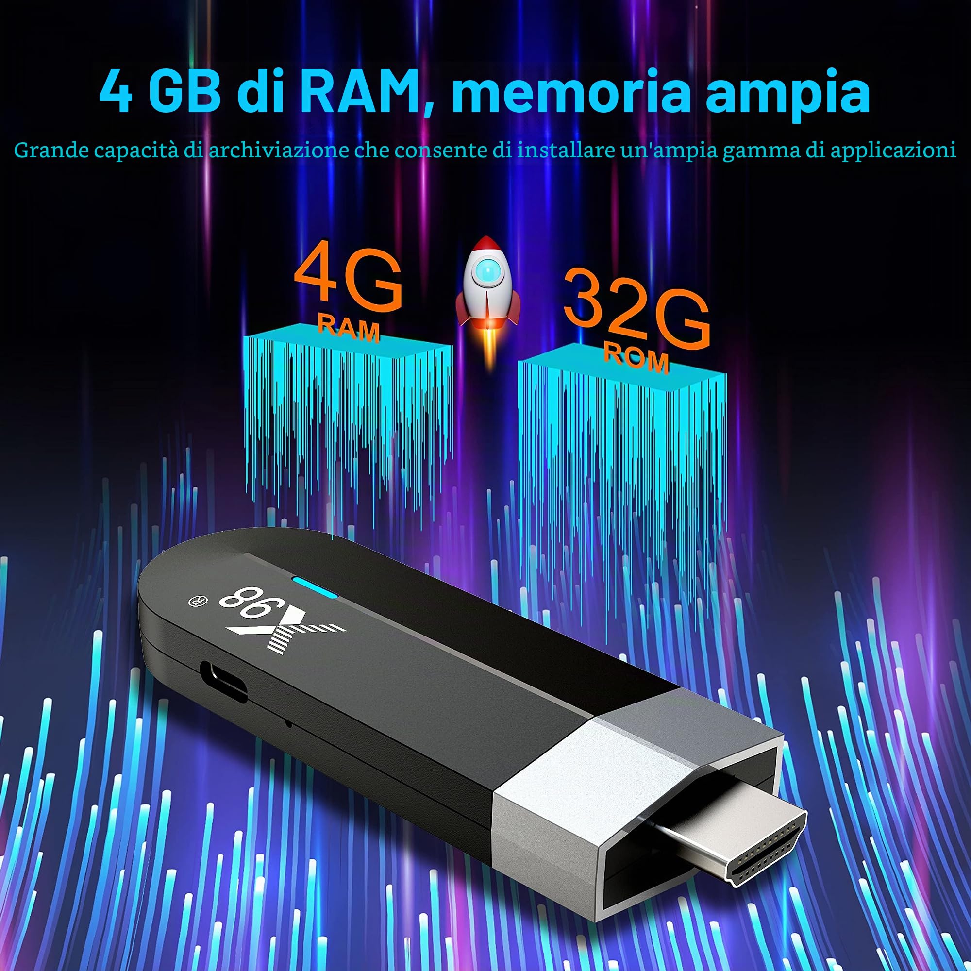 ZUMKUNM X98 S500 Smart TV Stick Android 11 Amlogic Quad Core 64bit 4GB RAM 32GB eMMC Rom 4K UHD AV1 Dual WIFI 2.4G 5.8G Bluetooth 3D HDR HLG Support