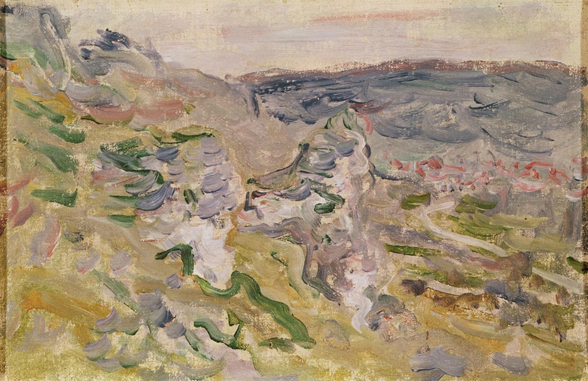 SERENDIPITP Retro Picture Poster Wall Art Pictures Painting the Chantemerle Hills in Near Vétheuil by Claude Monet Wall Art Canvas Print for Wall Decor 60x90cm