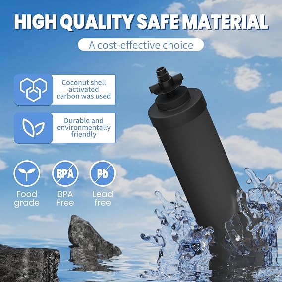Water Filter Compatible with Berkey BB9-2 Black Filters, Compatible with Berkey Gravity Water Filter System,Reduce Lead and Chlorine,Remove Taste,Odor,Pack of 4, By DESENRUIS