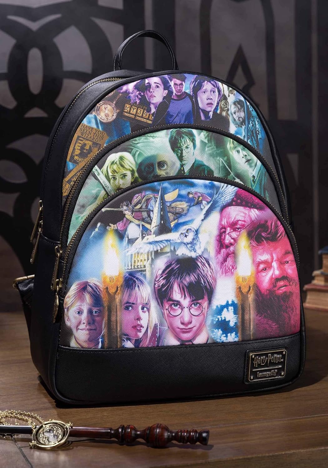 Loungefly Harry Potter Trilogy Triple Pocket MINI Backpack - Image 5