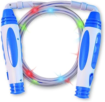 Geospace Sparkler LED Jump Rope with Kinetic-Powered Lights Assorted Colors