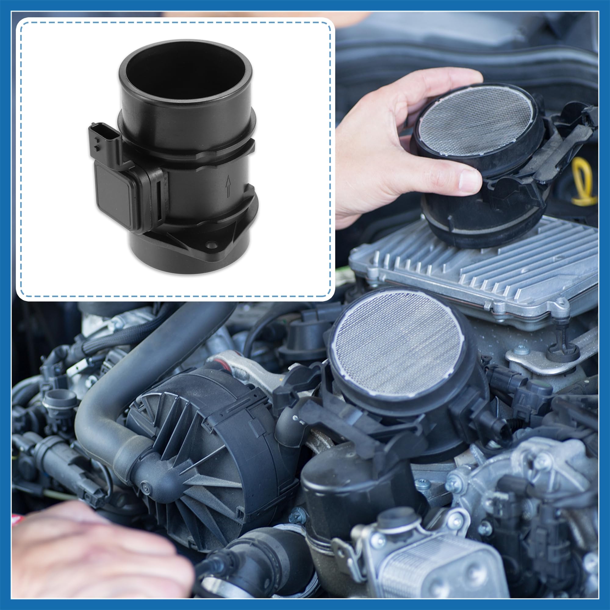 A ABSOPRO 5WK97021 Coche para MASA Aire Flujo Sensor Medidor MAF Aire Flujo Sensor Reemplazo de artículo