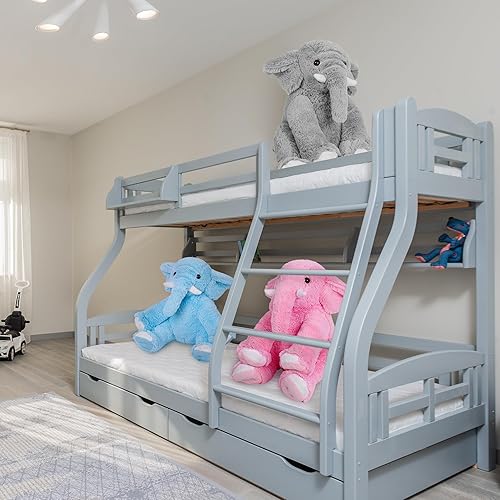 Miniatura 5 de OurHonor Animales de peluche de elefante con peso, 5 libras, almohada gigante de elefante de 16 pulgadas para niños y niñas, Navidad (gris)