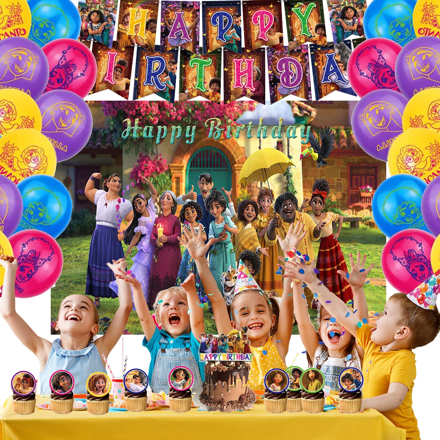 MUMIK Encanto Birthday Party Supplies, 59 PCS Encanto Party Decorations