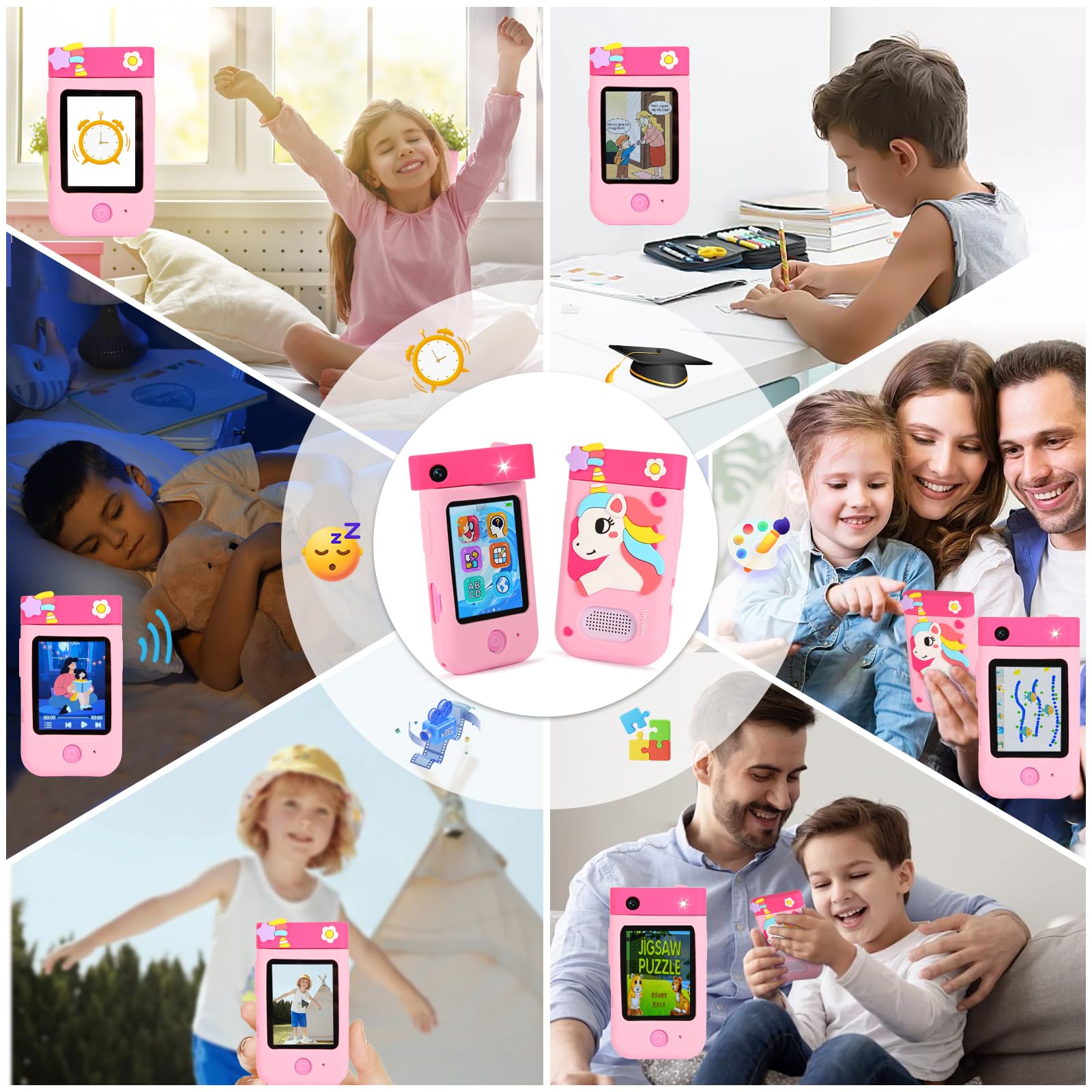 Fotocamera per bambini, ZUEOKAI Fotocamera intelligente per bambini Regali di Natale e compleanno per bambini dai 3 ai 12 anni, fotocamera digitale per bambini con video 1080P