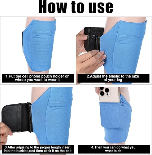 Miniatura 6 de Soporte para teléfono de pierna, correas para las piernas para teléfono celular, cartera para muslo, cartera para pantorrilla, bolsa de brazo