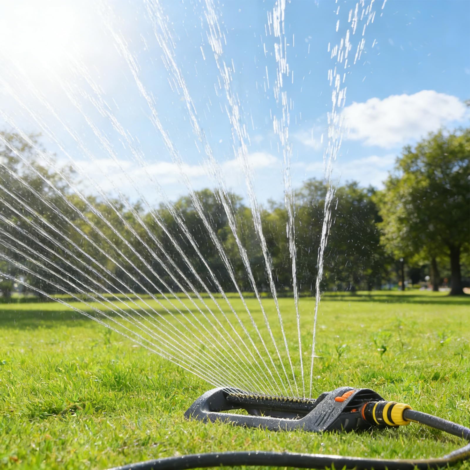 Arroseur Oscillant Automatique, Arroseur Cylindrique Droit à 19 Trous, Arroseur de Jardin Automatique, Dispositif D'arrosage de Pelouse, Adapté à L'irrigation de la Cour