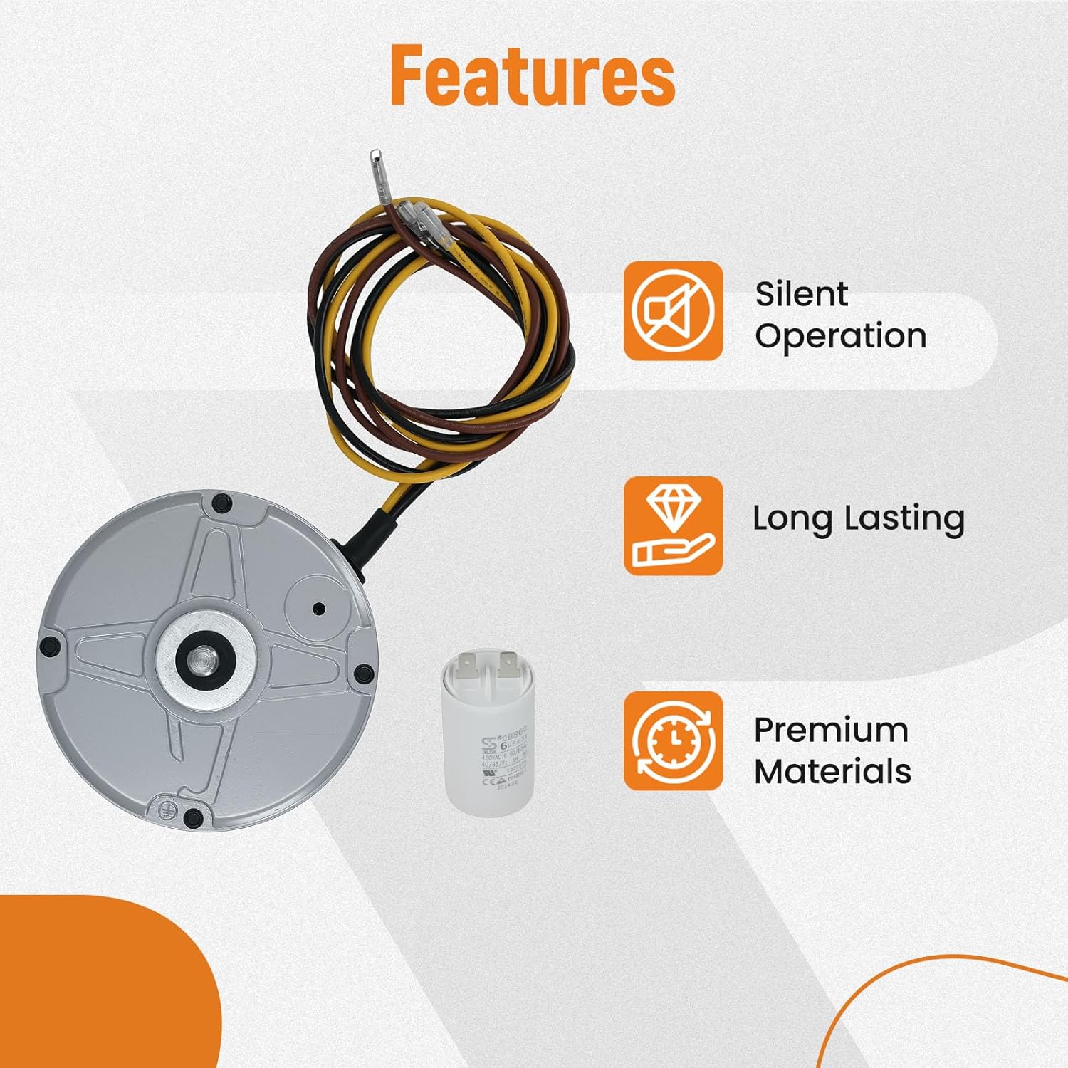 maXpeedingrods 5KCP39EGS070S Condenser Fan Motor 1/4 HP 1100RPM 208-230V for Genteq Carrier Bryant Payne