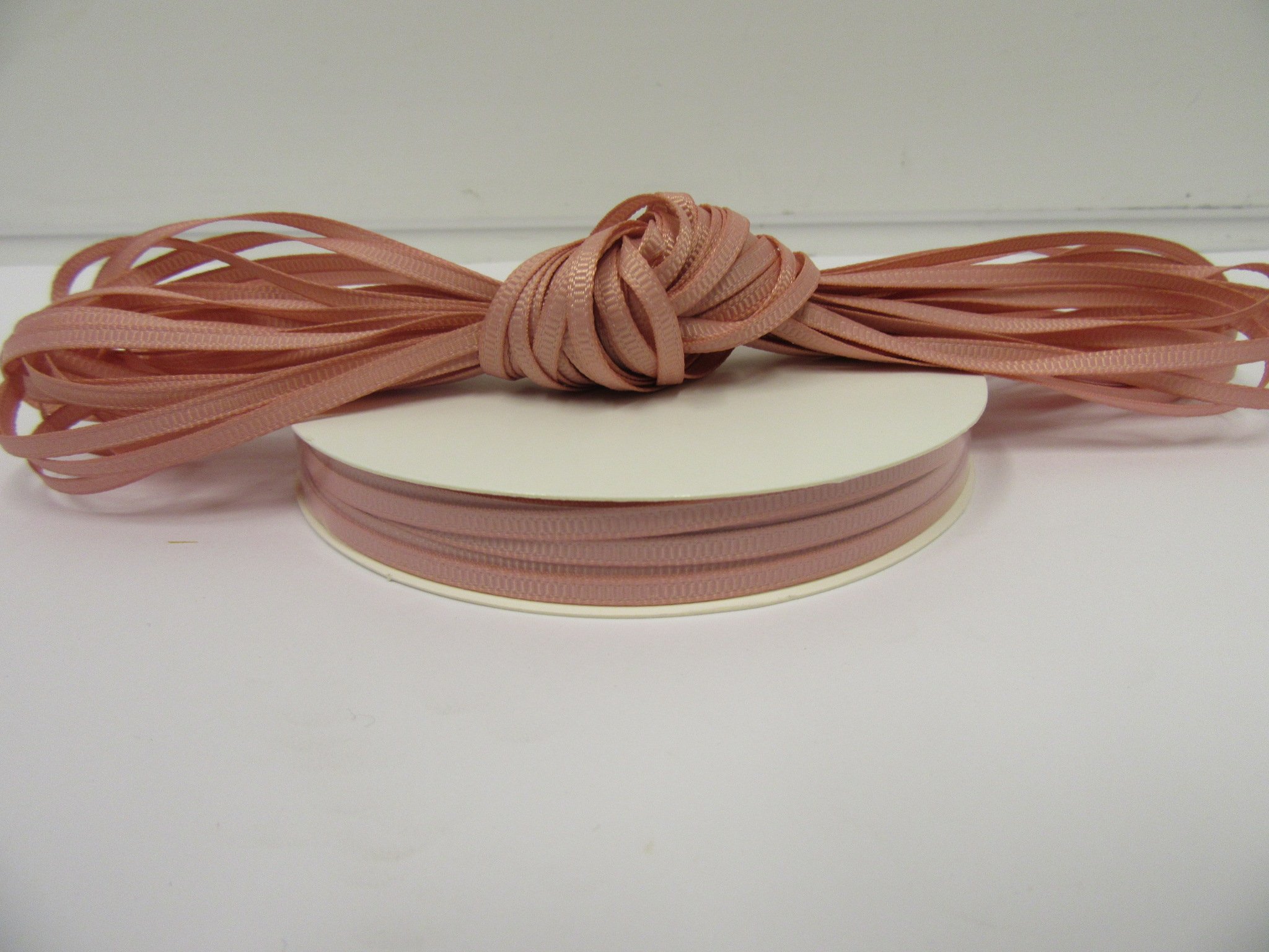 1 Full Roll Reel of 3mm x 50 metres Grosgrain Ribbed Ribbon Light Dusky Pink Double Sided 3 mm 1/8"