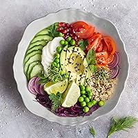 Vista 3 de amhomel Cuencos de porcelana, cuencos de cerámica poco profundos de 19 onzas para ensalada, pasta, sopa y fruta, aptos para microondas