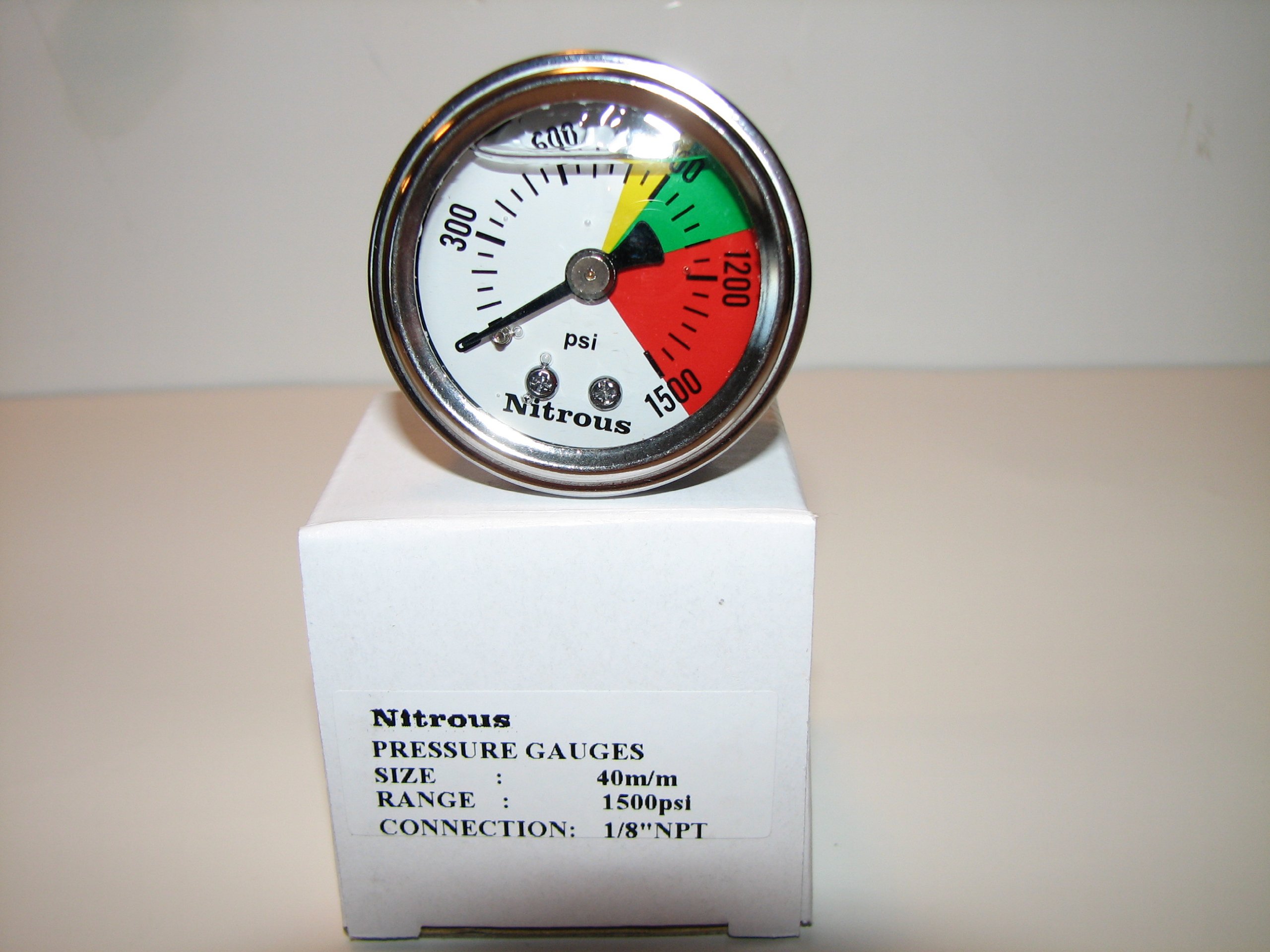 Automods Nitrous Pressure Gauge 1500psi 1 1/2"