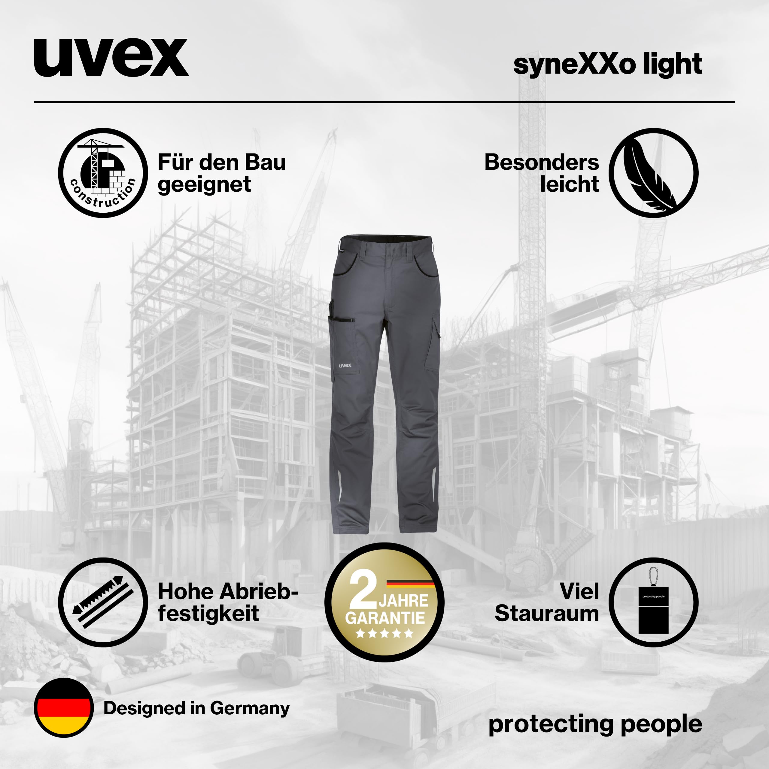 Uvex syneXXo Light pantalónes de Trabajo con Cinturilla para Hombres