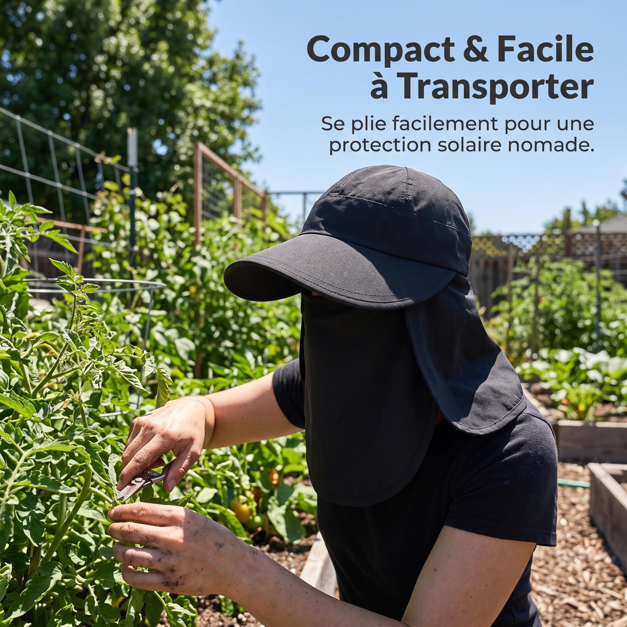 Chapeau Soleil Anti- pour Hommes et Femmes, avec Rabat Cou Détachable, Idéal Randonnée et Pêche