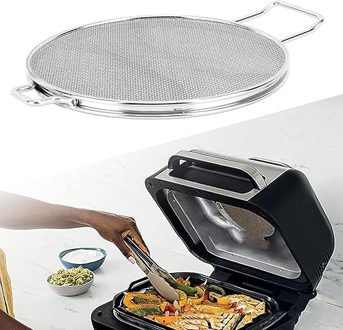Miniatura 5 de Pssopp Pantalla de salpicaduras de malla fina para freidora de aire, protector de salpicaduras de acero inoxidable desmontable para accesorios de