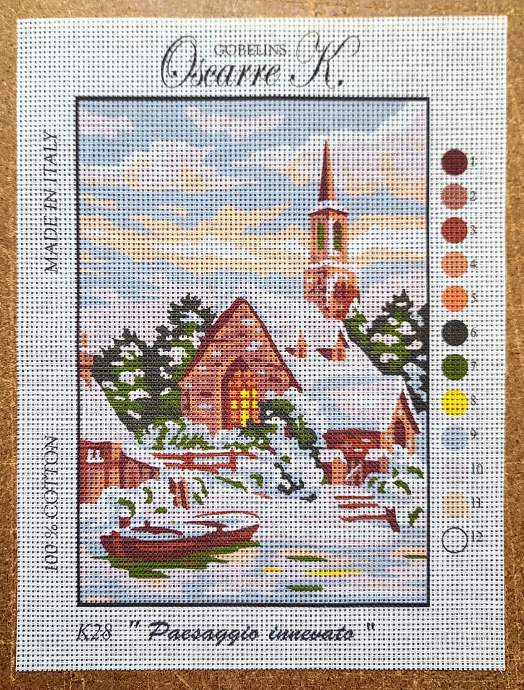 Oscarre K. gobelins - 4 Kit Ricamo Mezzo Punto Croce Completi - Le 4 Stagioni - Canovaccio Stampato 30 x 22 cm (Ricamo Finito 23 x 16 cm)