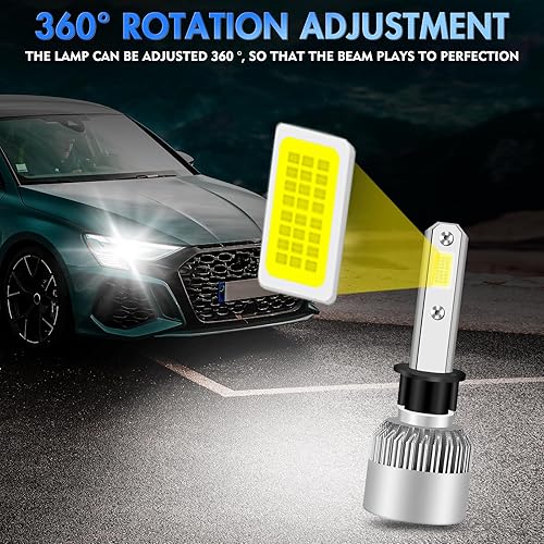 Miniatura 5 de OQSNCV Compatible con bombillas LED Ford Focus 2012-2018, haz alto H1 y kit de bombillas LED de haz bajo H11, 60 W, 28000 lúmenes, 6000 K, blanco,