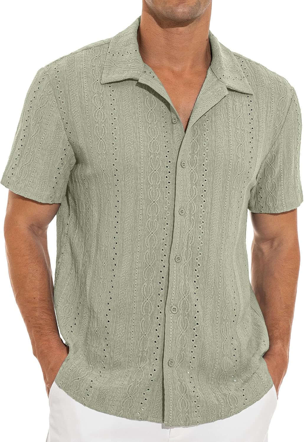 NITAGUT Men’s Short Sleeve Shirts Casual Button Down Shirts Vacation Beach Summer Hollow Out Tops NITAGUT Men’s Short Sleeve Shirts Casual Button Down Shirts Vacation Beach Summer Hollow Out Tops