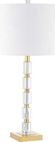 Miniatura 11 de JONATHAN Y JYL5001A-SET2 Juego de 2 lámparas de mesa Claire de 28.5 pulgadas de cristal LED lámpara de mesa Glam mesita de noche para dormitorio,