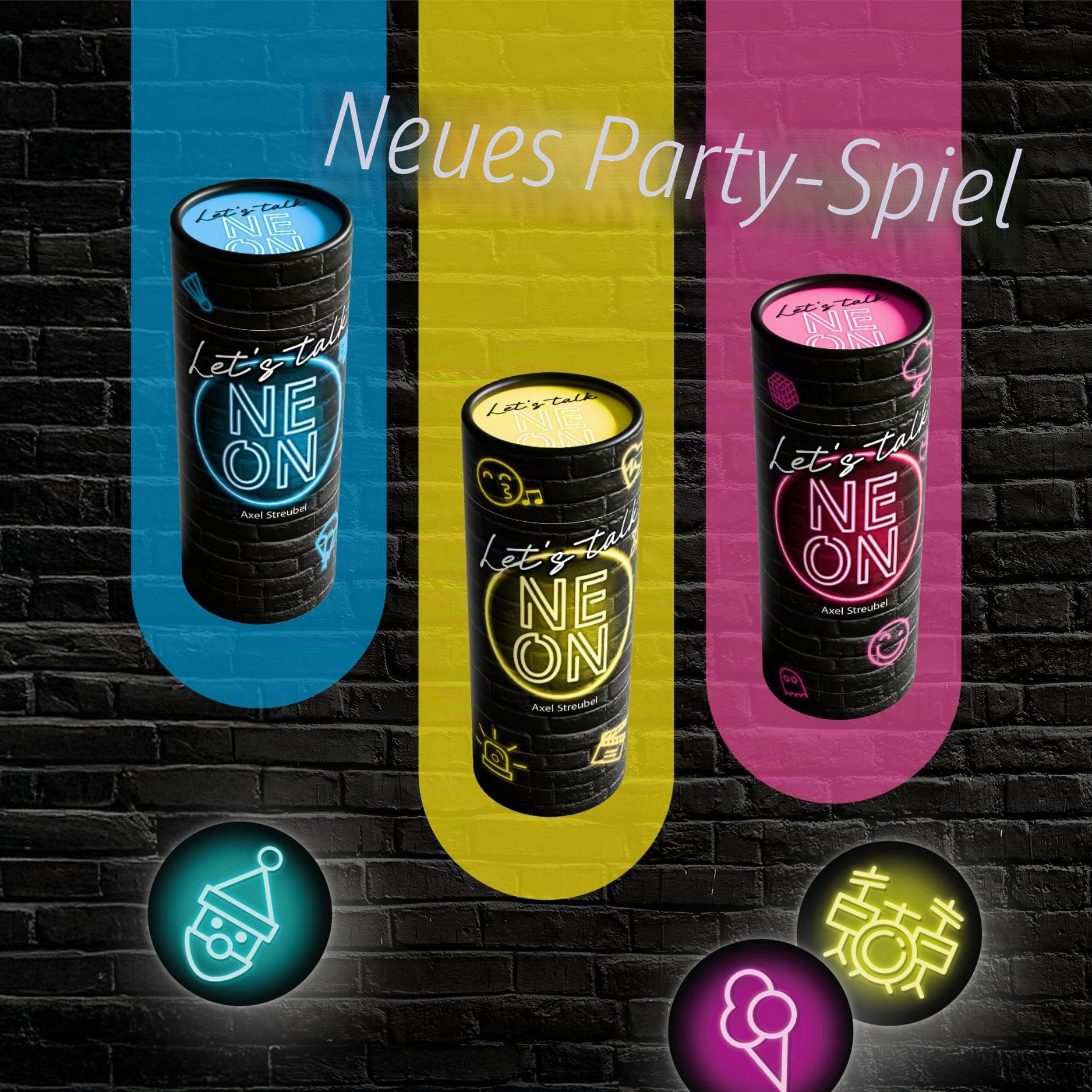 Let's talk NEON Bundle – 3-in-1 Partyspiel-Set mit Gesten und Geräuschen, Schnelles Familienspiel, für Kinder ab 8 Jahren – 2013789