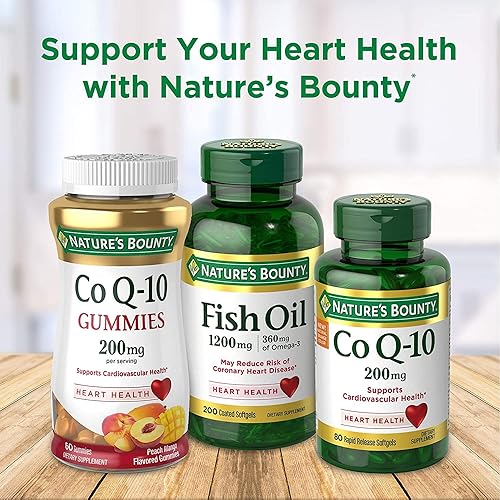 Miniatura 4 de Nature's Bounty CoQ10, apoya la salud del corazón, suplemento dietético, 200 mg, 80 cápsulas blandas de liberación rápida (paquete de 3)