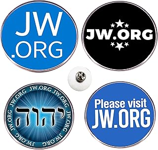 JW.ORG Decorative Lapel Pin Set, Jehovah Witness, Metal Construction, Religious Organization Design with Hebrew Text