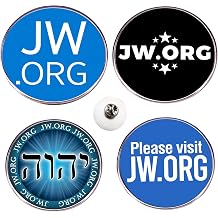 JW.ORG Decorative Lapel Pin Set, Jehovah Witness, Metal Construction, Religious Organization Design with Hebrew Text