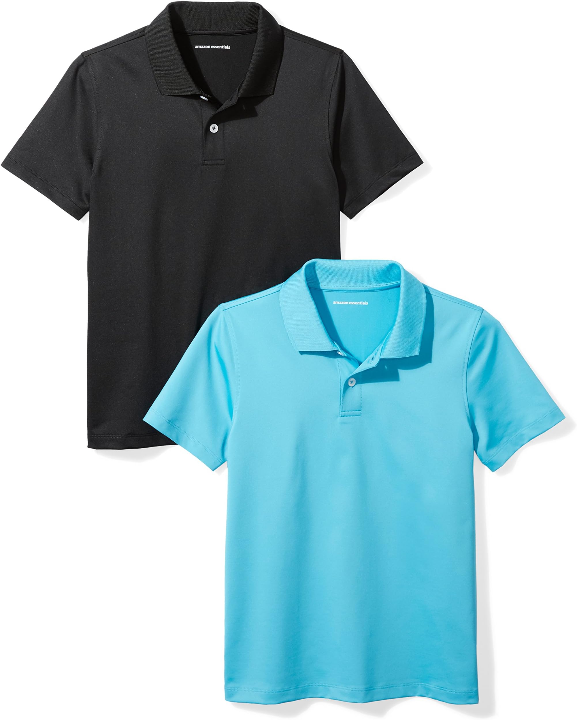 Amazon EssentialsBoys and Toddlers' Active Performance Polo Shirts, Pack of 2