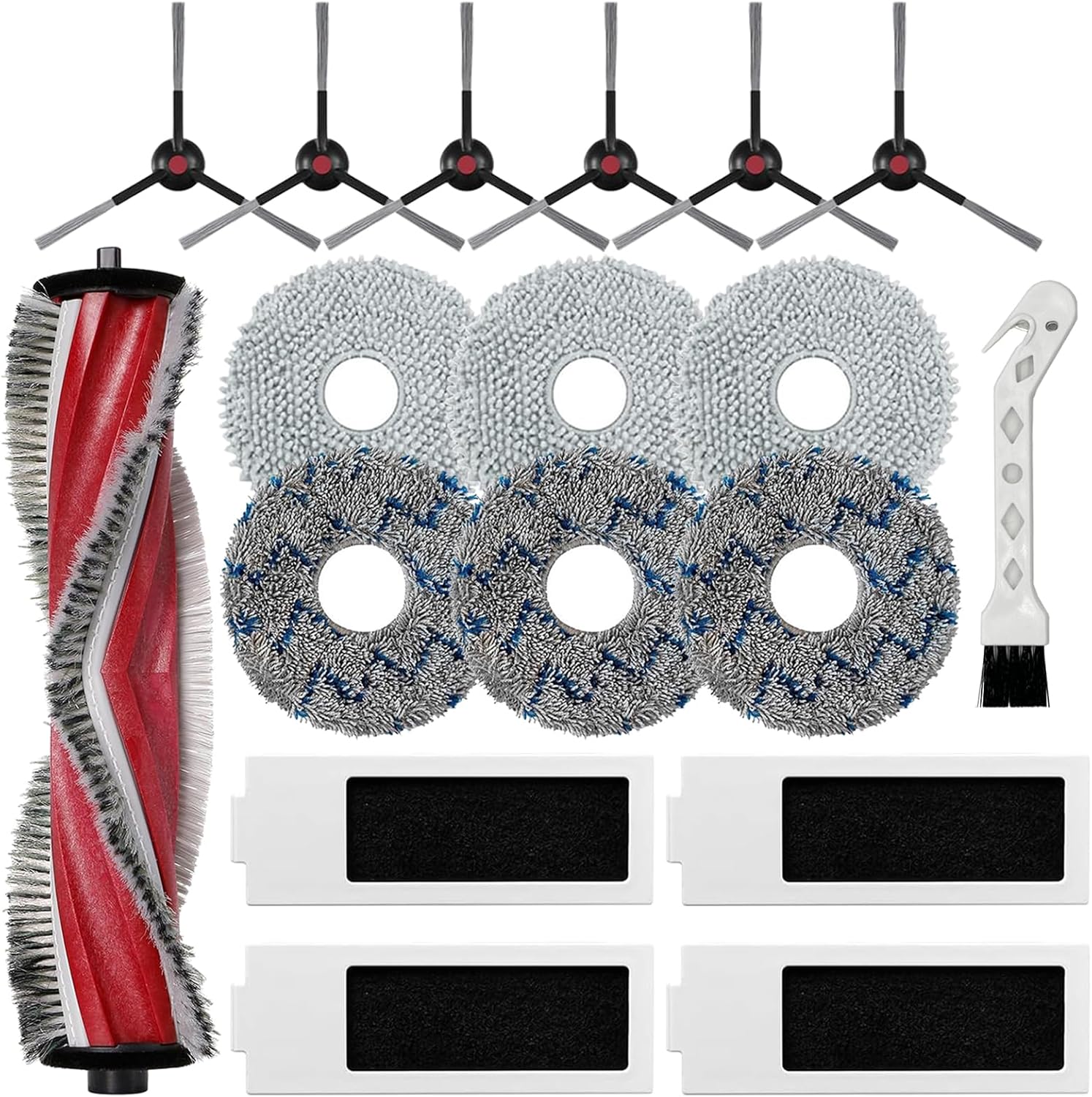 M12 Accessories Kit Compatible With Yeedi M12 Pro+ ECOVACS DEEBOT T30S Robot Vacuum Replacement Parts, 18 Pack