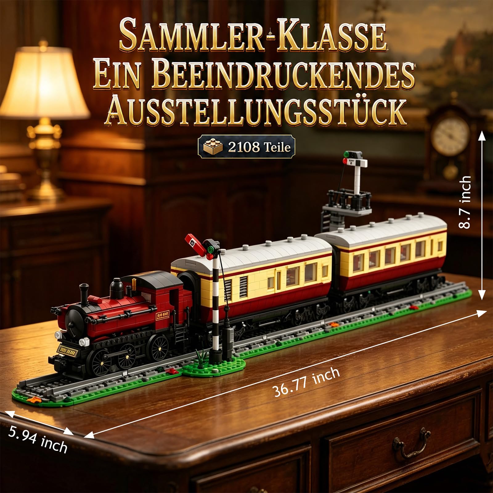 Reobrix 66807 Dampflokomotive Klemmbaustein Bausatz für Erwachsene