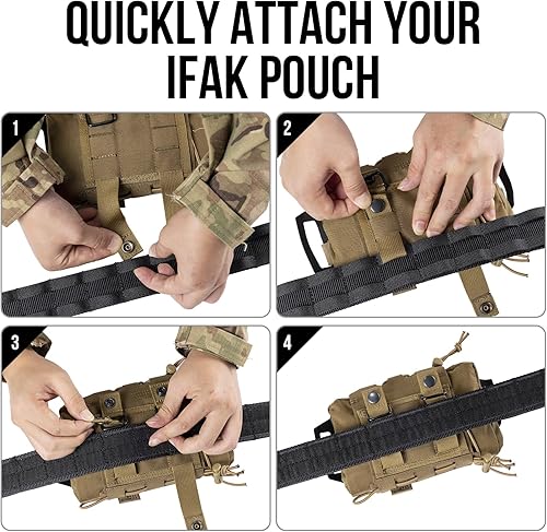 Miniatura 5 de Bolsa táctica IFAK, kit de primeros auxilios FEIWOOD GEAR Rapid Tear-Away Sistema de dos piezas Bolsas médicas Bolsa de supervivencia de emergencia