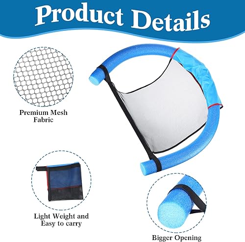 Miniatura 3 de 10 sillas flotantes de piscina eslingas de malla para piscina flotadores para adultos fideos de piscina silla de malla flotante para piscina fideos