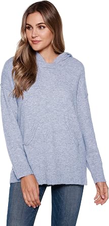 Belldini Womens Long Sleeve Sweater Hoodie with Front Pockets