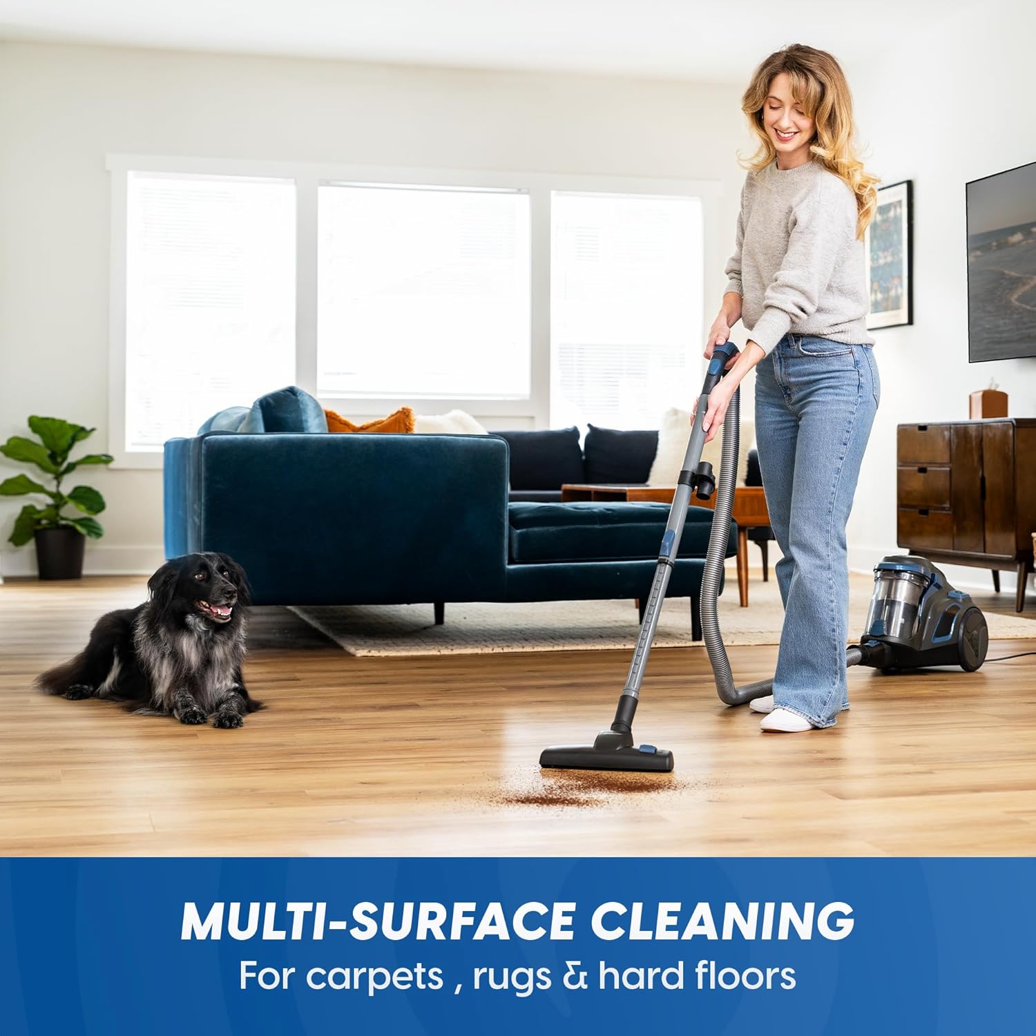 Vacmaster CC0501 Ultra Silent Bagless Canister Vacuum Powerful Cleaner with HEPA Filtration, One-Touch Release Dust Cup, Built-in Dust Tool & Retractable Cord for Low-Pile Carpet and Hard Floor - Image 4