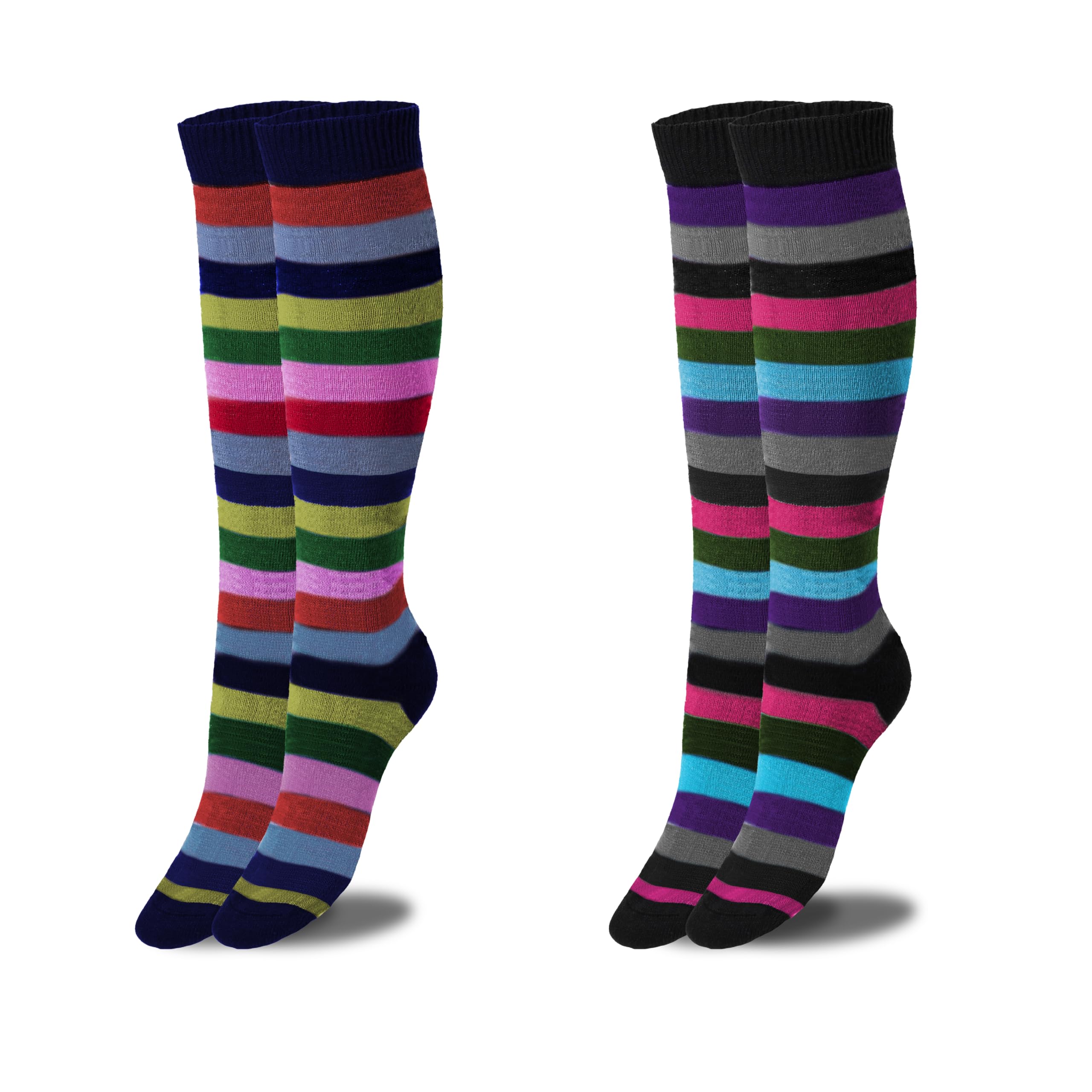 Prisco Calcetines de cachemira para mujer fabricados en Italia | Calcetines de lana y cachemira térmicos de invierno | Largas o cortas | Idea regalo Navidad, Largas Fantas C 2 pares, Talla única