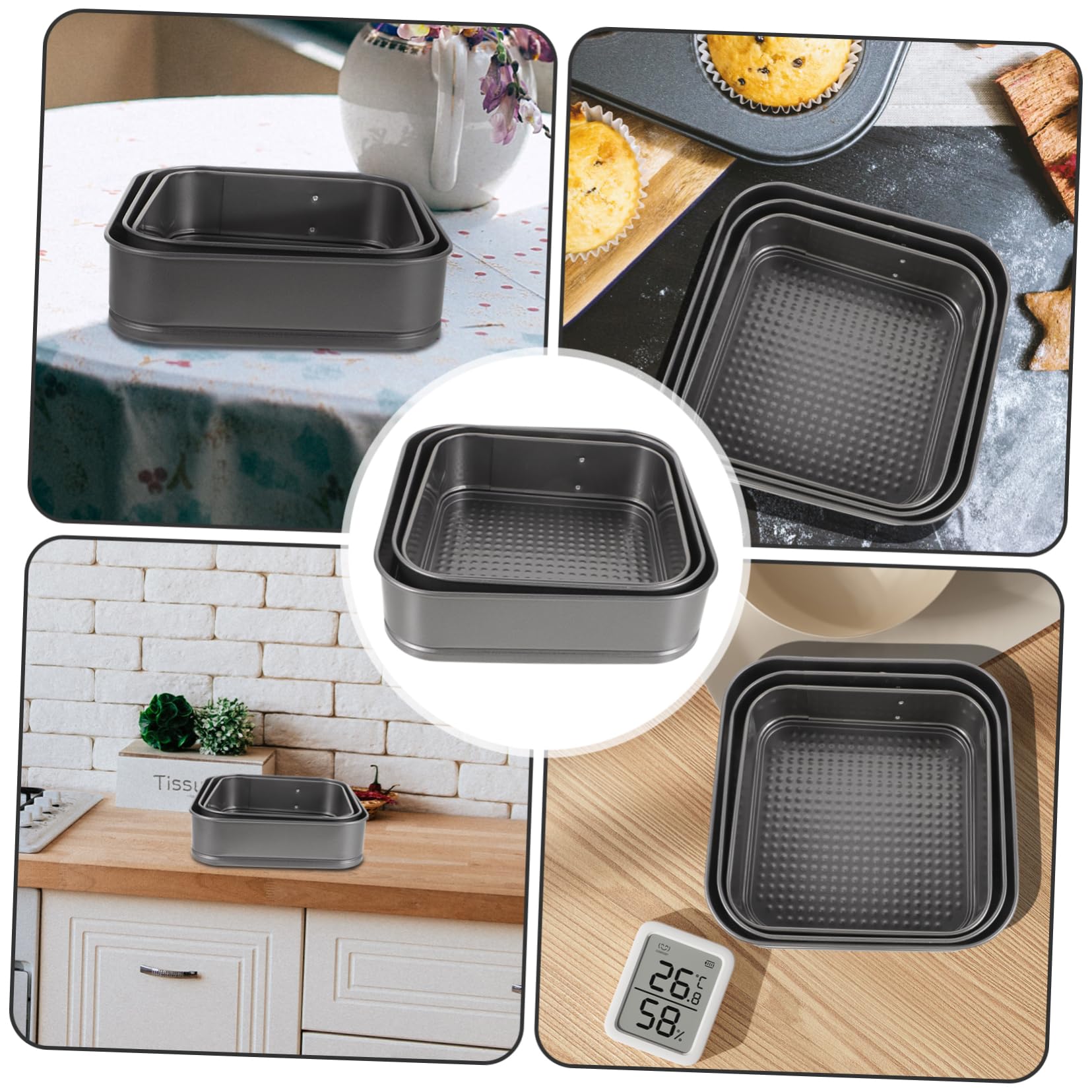 PRETYZOOM Moules À Gâteau Carrés En Acier Au Carbone Antiadhésifs Lavables Au Lave-vaisselle