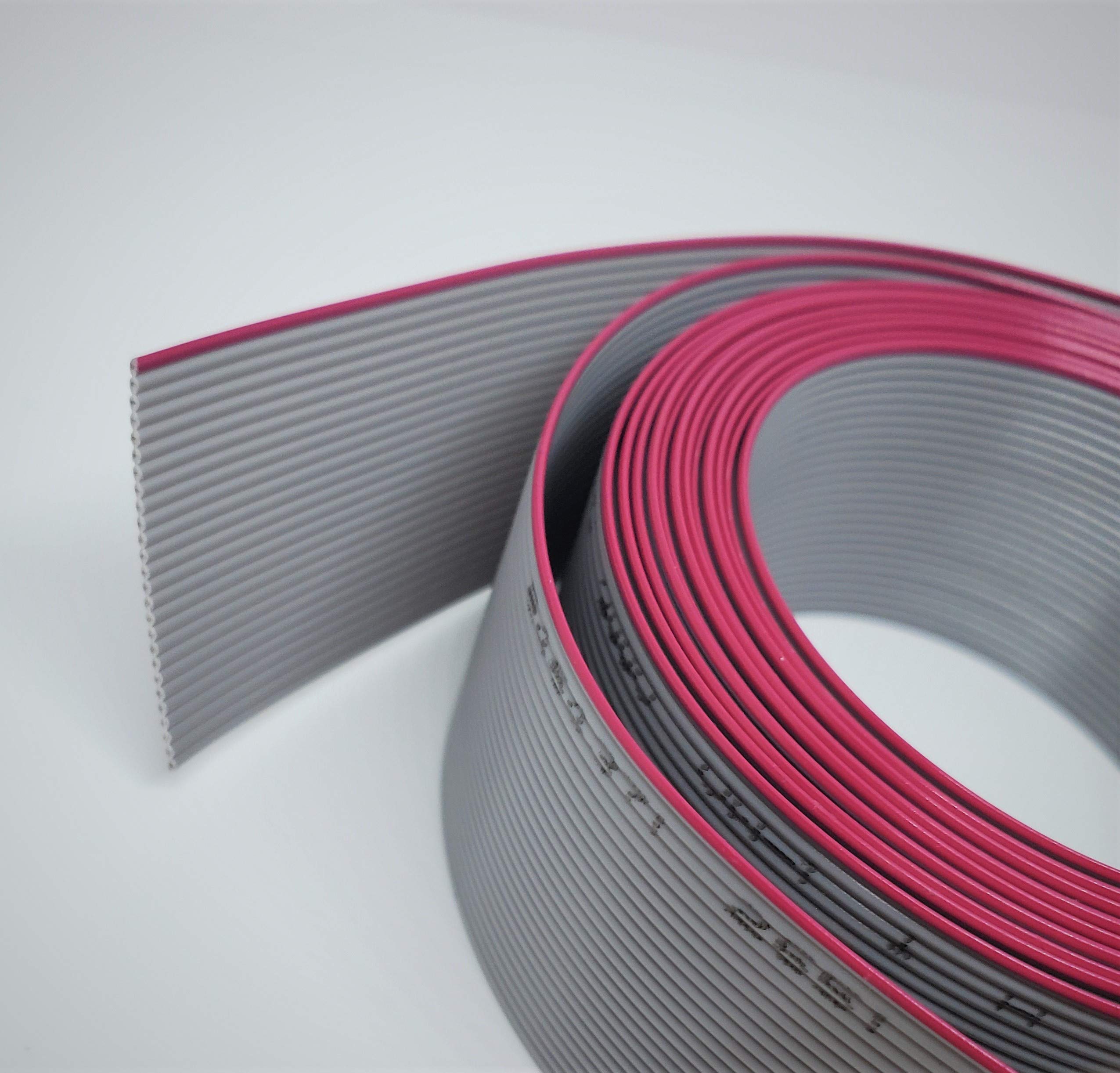 100-Foot Spool 16-Conductor Ribbon Cable - Silver Flat Cable For 2.54mm IDC Connectors