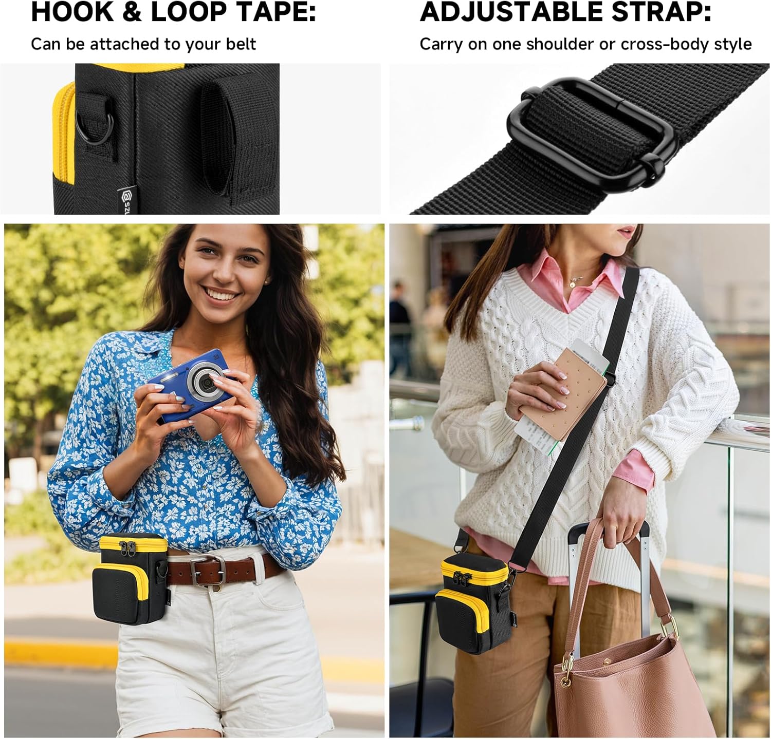 Travel Case Compatible with Kodak PIXPRO FZ55/FZ53/FZ45/FZ43 16MP Digital Camera, Lightweight Compact Camera Storage Bag with Adjustable Shoulder Strap & Belt Loop (Case Only) - Image 7