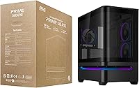 Vista 9 de ASUS Prime AP202 ARGB Black mATX carcasa de PC con vidrio curvo completamente templado, soporta tarjetas gráficas de hasta 420 mm de largo