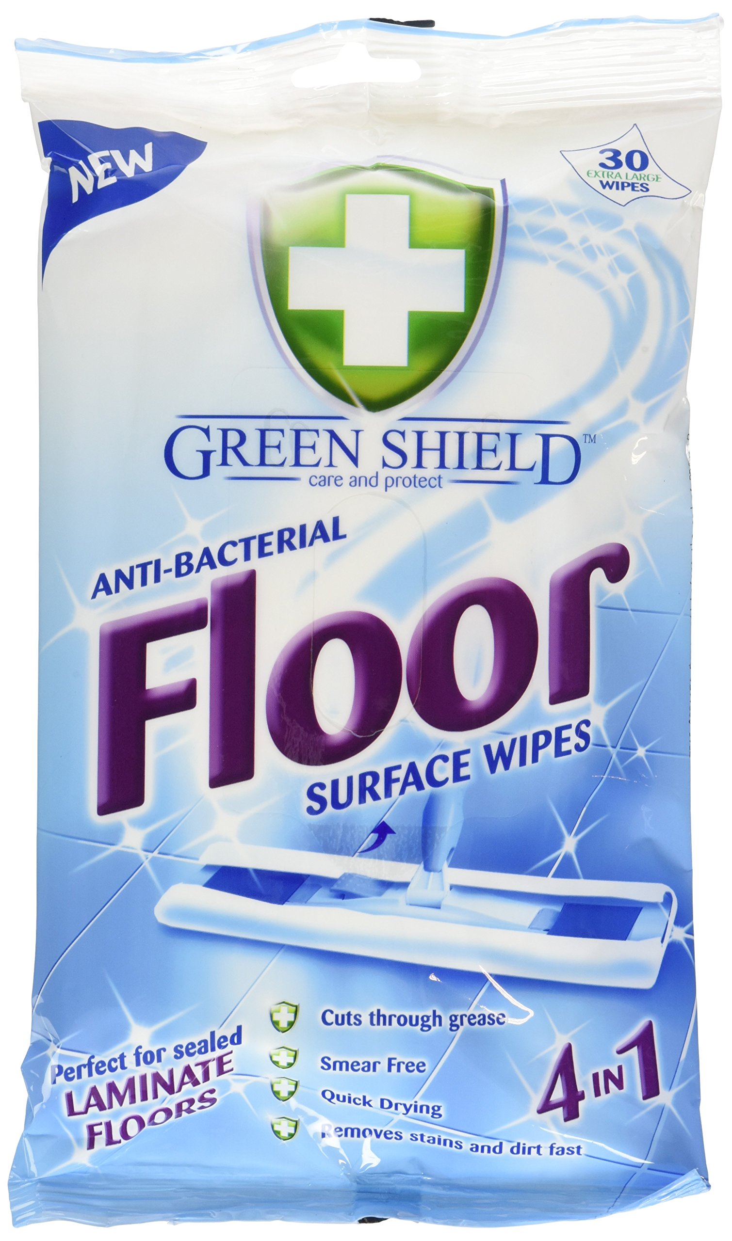 Green ShieldAnti-Bacterial Floor Wipes (Pack of 6, Total 180)