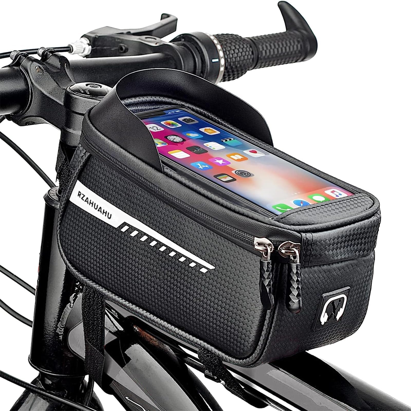 KISUOMAOYI Waterproof Bike Frame Bag Bike Phone Bag with SunVisor Bike
